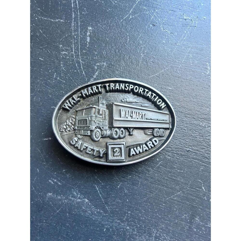 Vintage WAL-MART Collectors Trucking Memorabilia Employee Award Belt Buckle